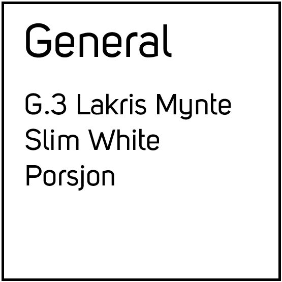 General G.3 Lakris Mynte Slim White Porsjonssnus