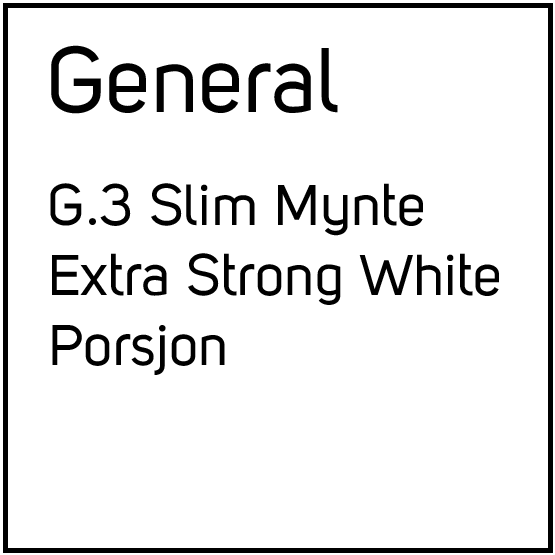 General G.3 Slim Mynte Extra Strong White Porsjonssnus